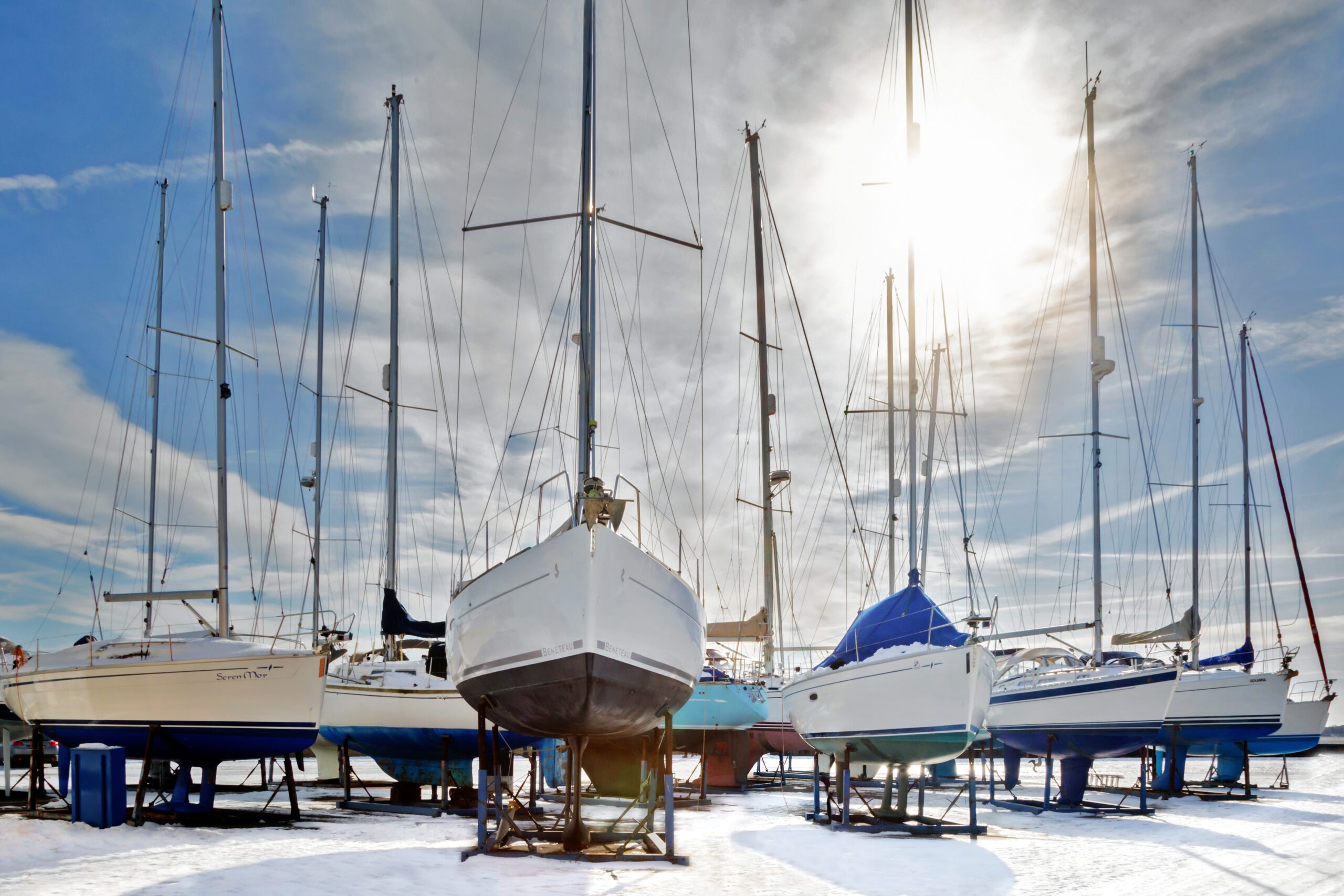 Boats in winter storage