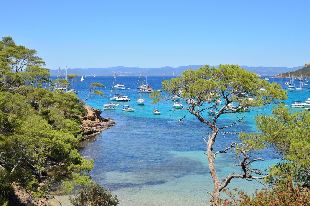 mer jusqu'à l'île de Porquerolles