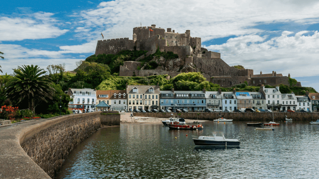 Mont Orgueil Castle in Gorey on the island of Jersey in the Channel Islands